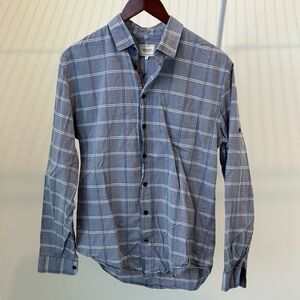 Frank and Oak Blue and White Men’s Button Up- Medium